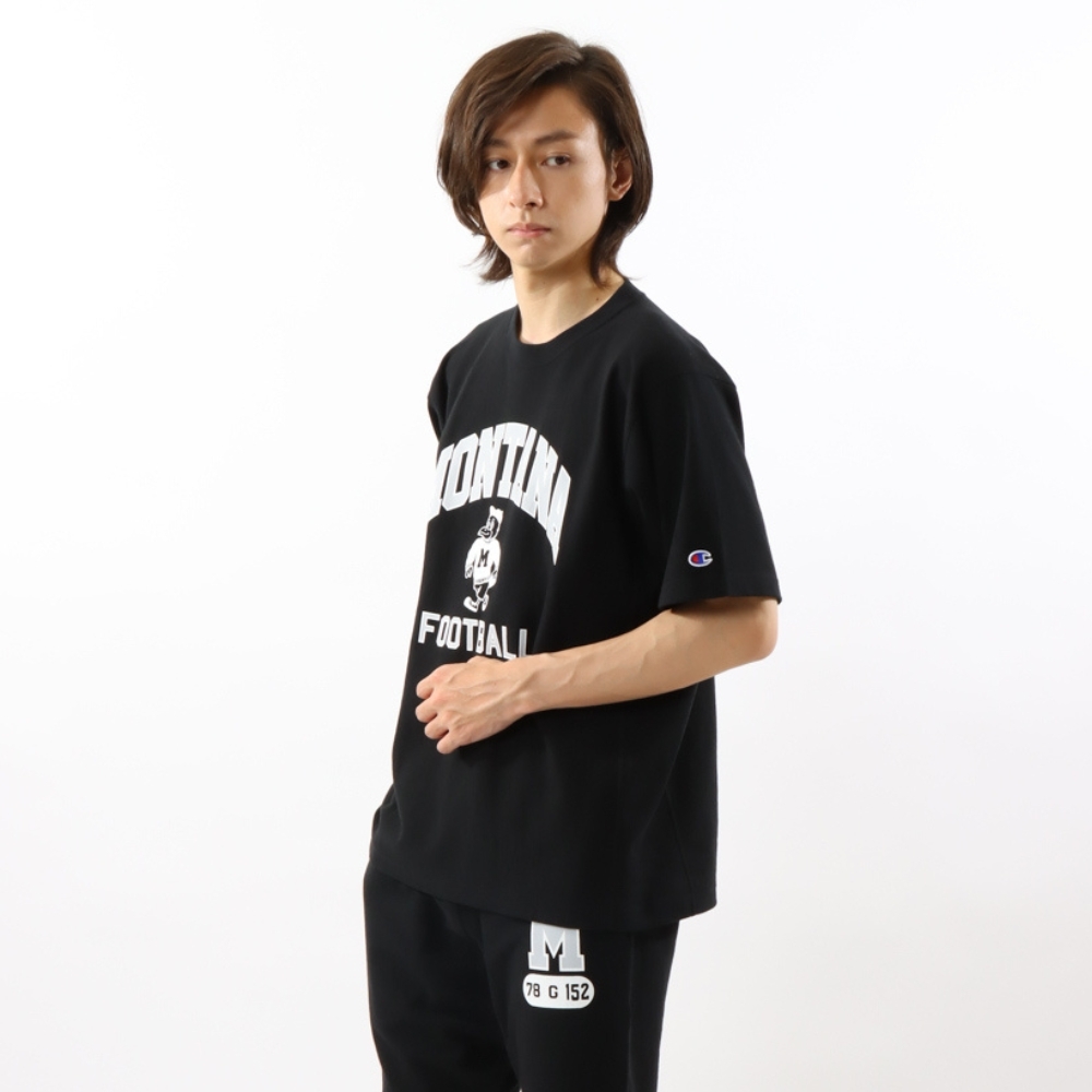 男款-REVERSE WEAVE® 學院吉祥物短TEE-黑色（C3-Z315-090）