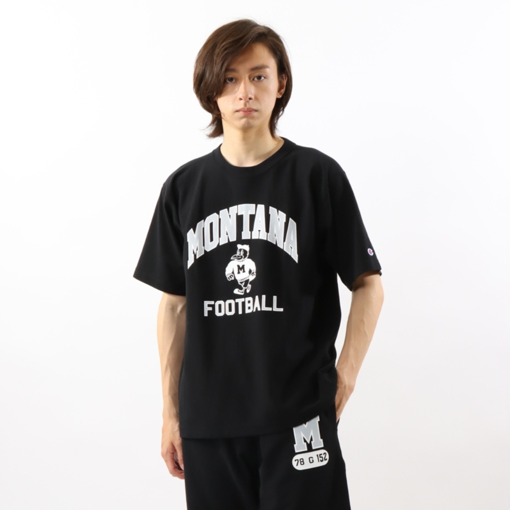 男款-REVERSE WEAVE® 學院吉祥物短TEE-黑色（C3-Z315-090）