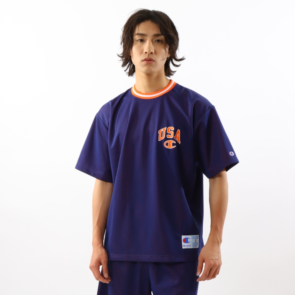 男款-美式運動網眼透氣短TEE -深藍（C3-Z301-370）