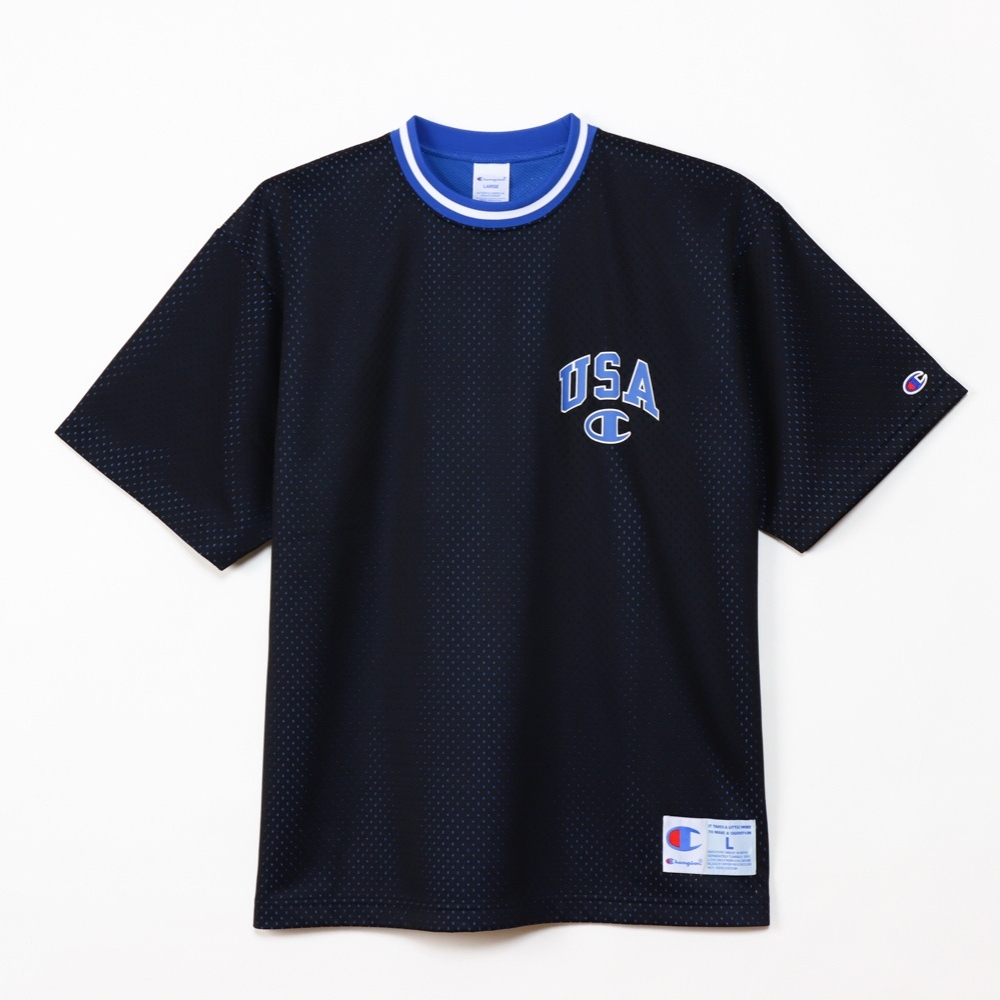 男款-美式運動網眼透氣短TEE -黑色（ C3-Z301-090）