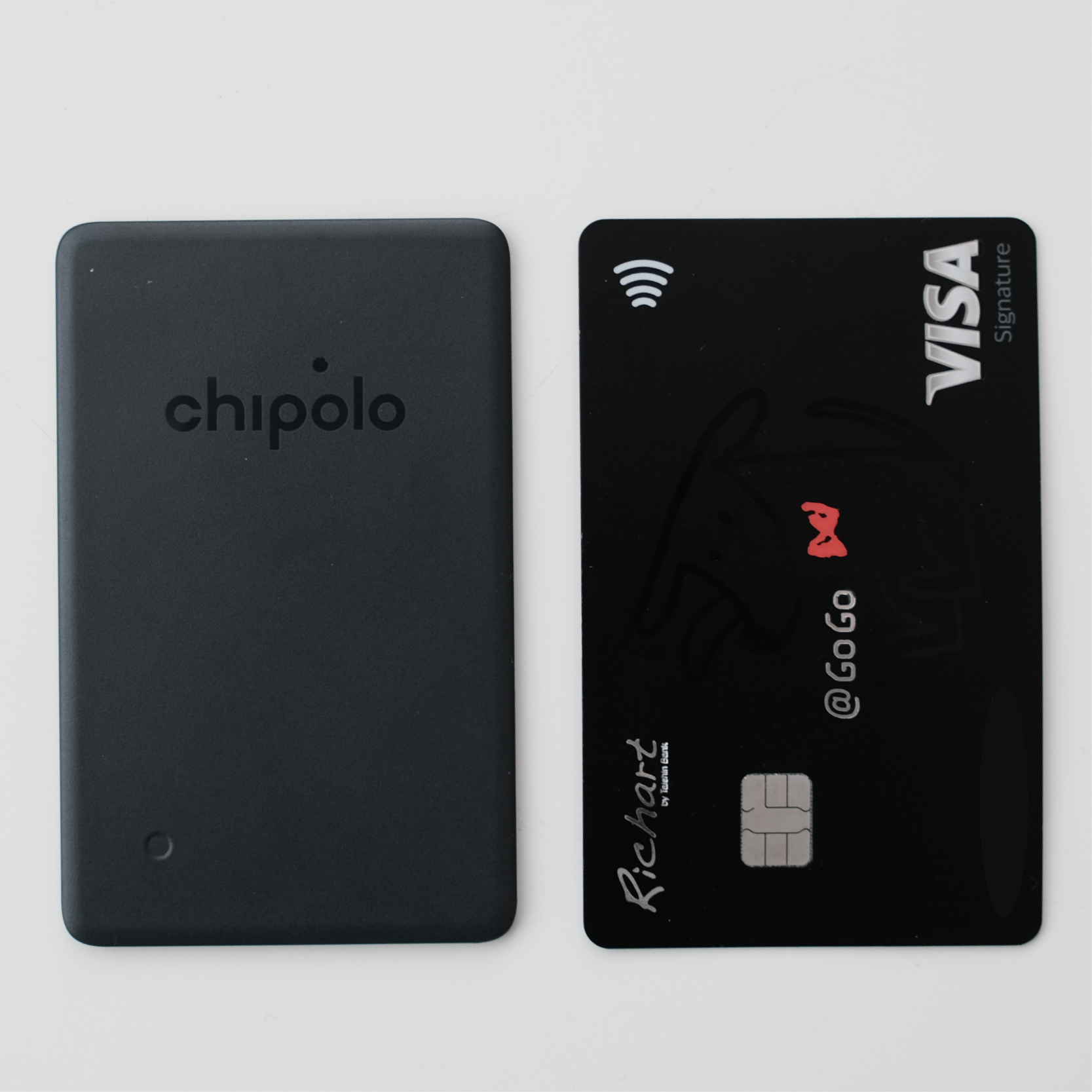 Chipolo Card Spot與信用卡大小比較