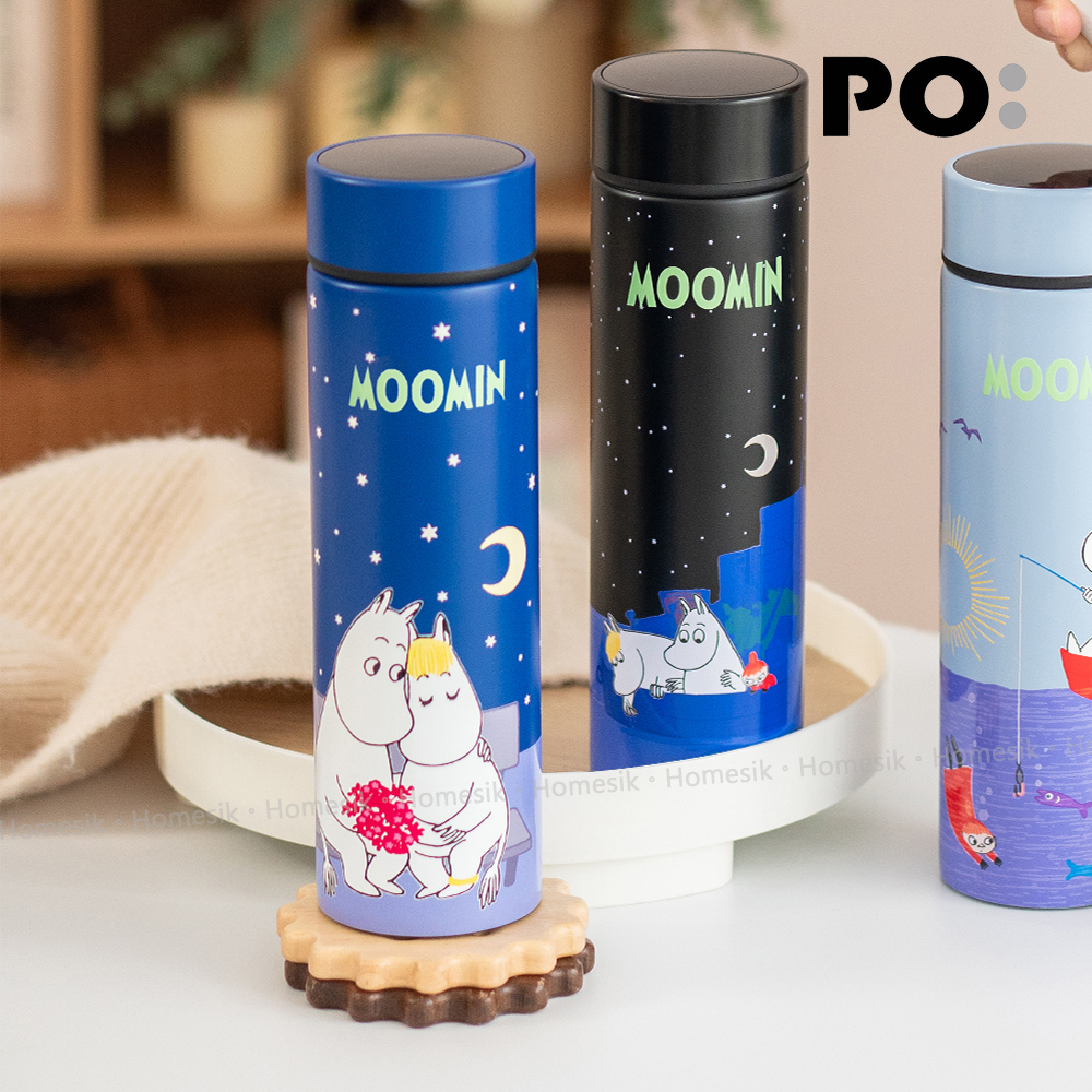 姆明智能温度感應保温杯, 經典藍 (月夜情侶) PO: 15187