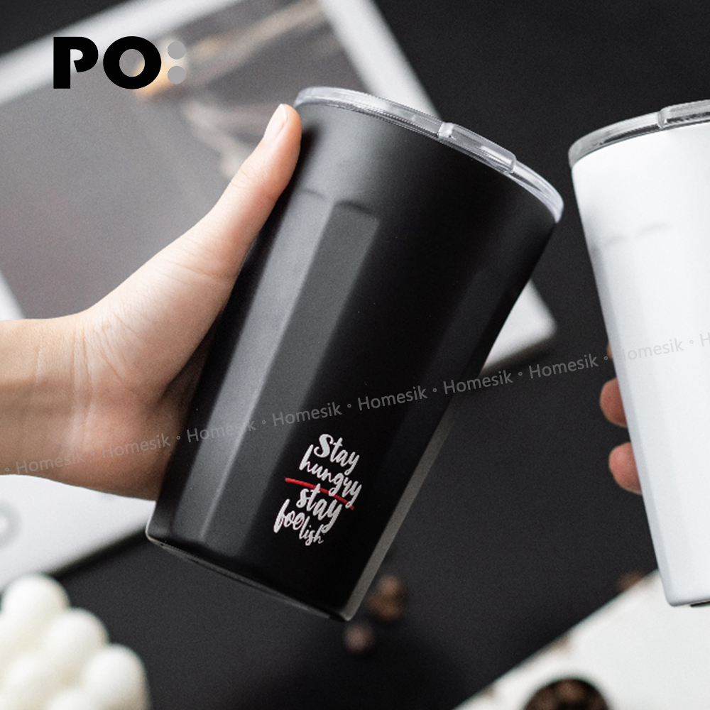 Stay Hungry Stay Foolish 棱角保溫杯 16oz (黑色) PO: 15126