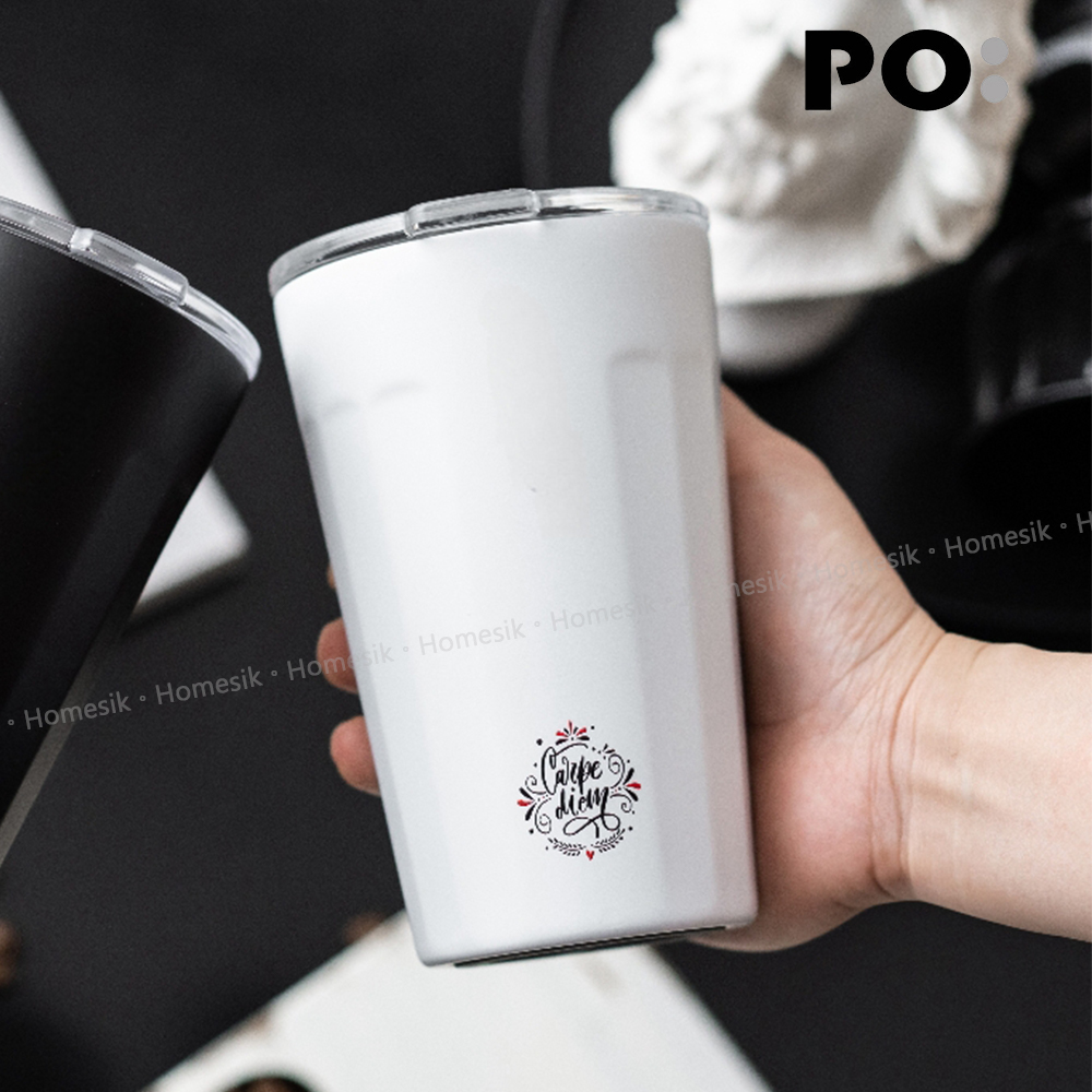 Carpe Diem 棱角保溫杯 16oz (白色) PO: 15124