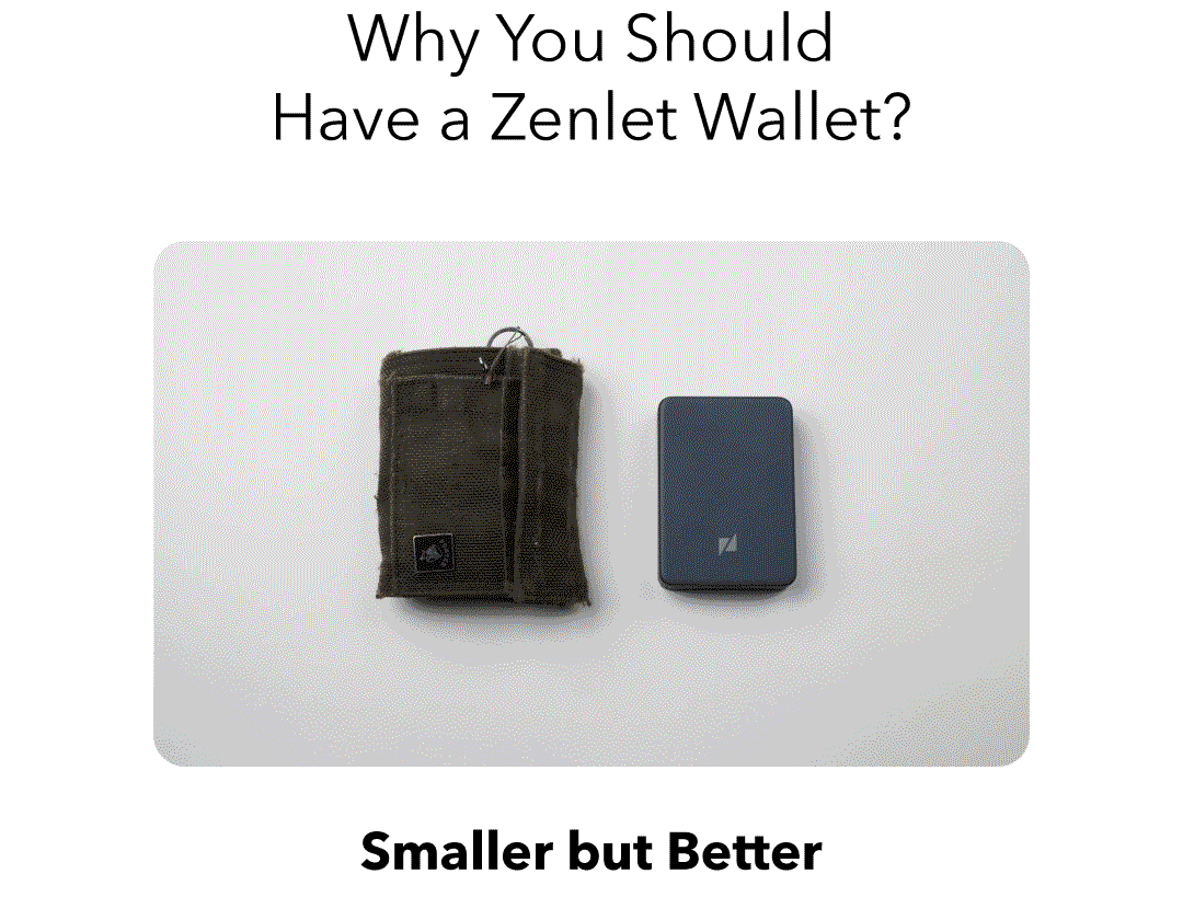 Zenlet 3 Pro Max wallet. TWO sides Tap-Go. With Mute Storage