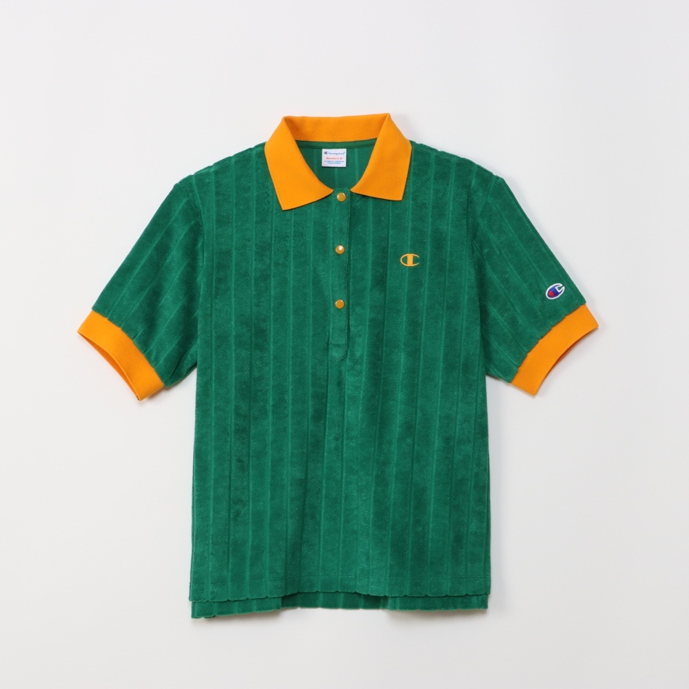 女款- CASUAL 毛圈布網球風Polo衫-綠色（CW-Z308-605）