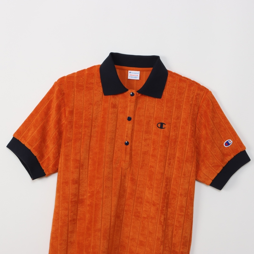 女款-CASUAL毛圈布網球風Polo衫-橘色（CW-Z308-843）