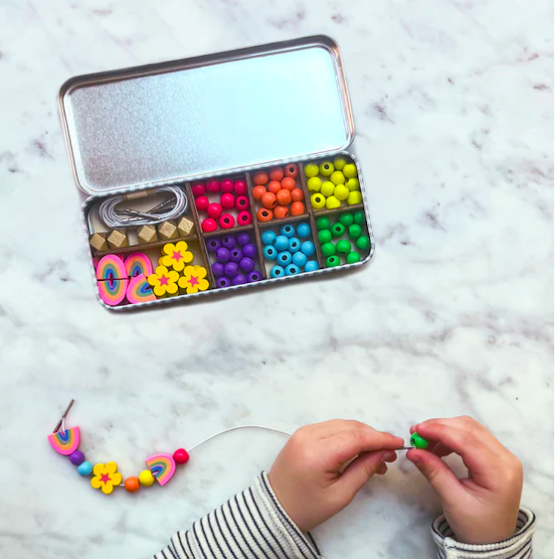 彩虹手環 - 長型鐵盒 | DIY木質串珠手環系列