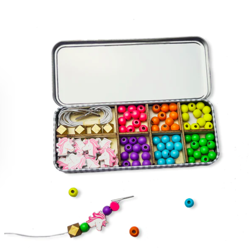 獨角獸手環 - 長型鐵盒 | DIY木質串珠手環系列