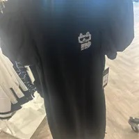 [S] KARL LAGERFELD CHOUPETTE RHINESTONE PUFF SLEEVE TEE DRESS,BLACK, L4WDD472-BLK (SKL963)