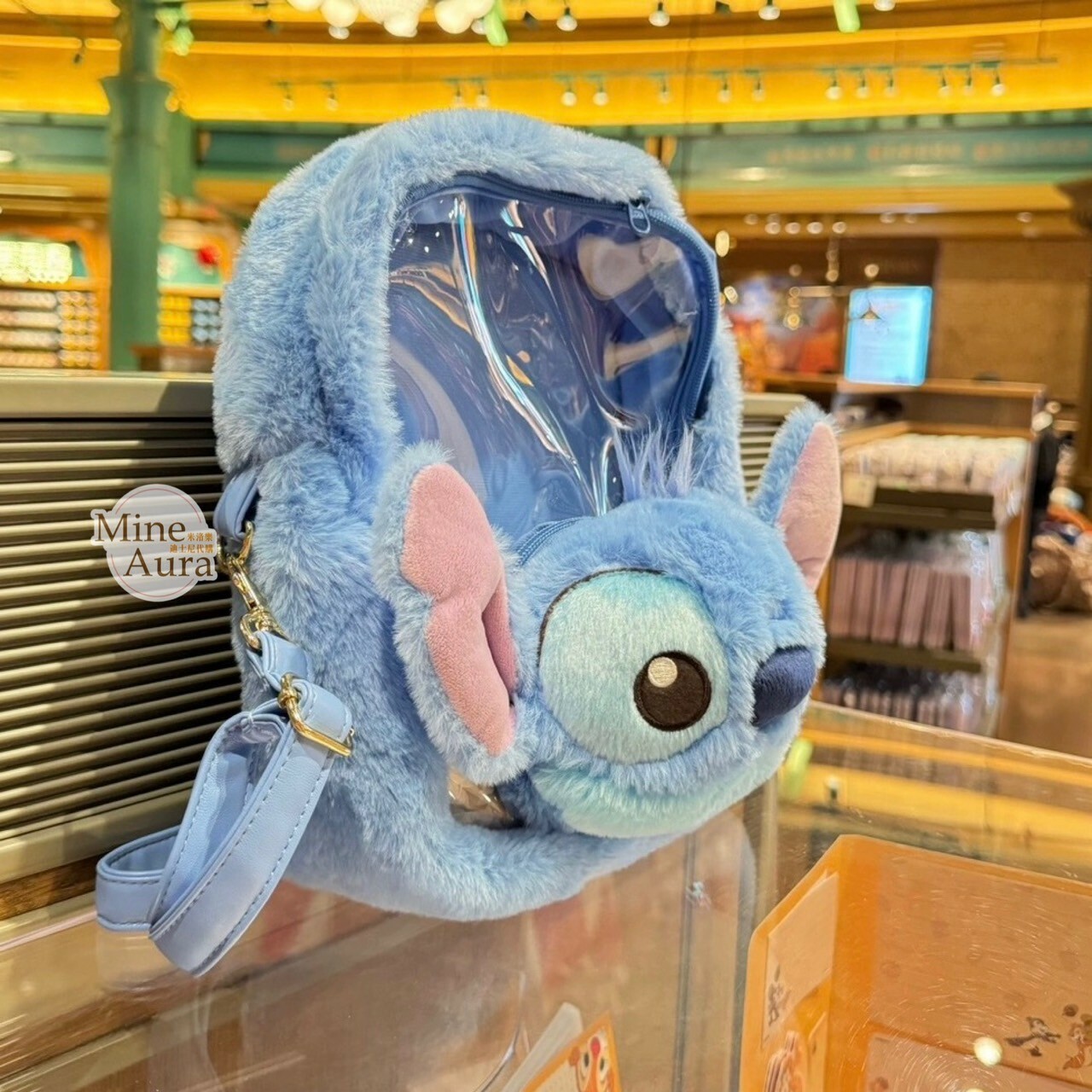 史迪奇 Stitch 絨毛 大頭造型 透明設計 後背包 星際寶貝 Lilo & Stitch -上海迪士尼樂園