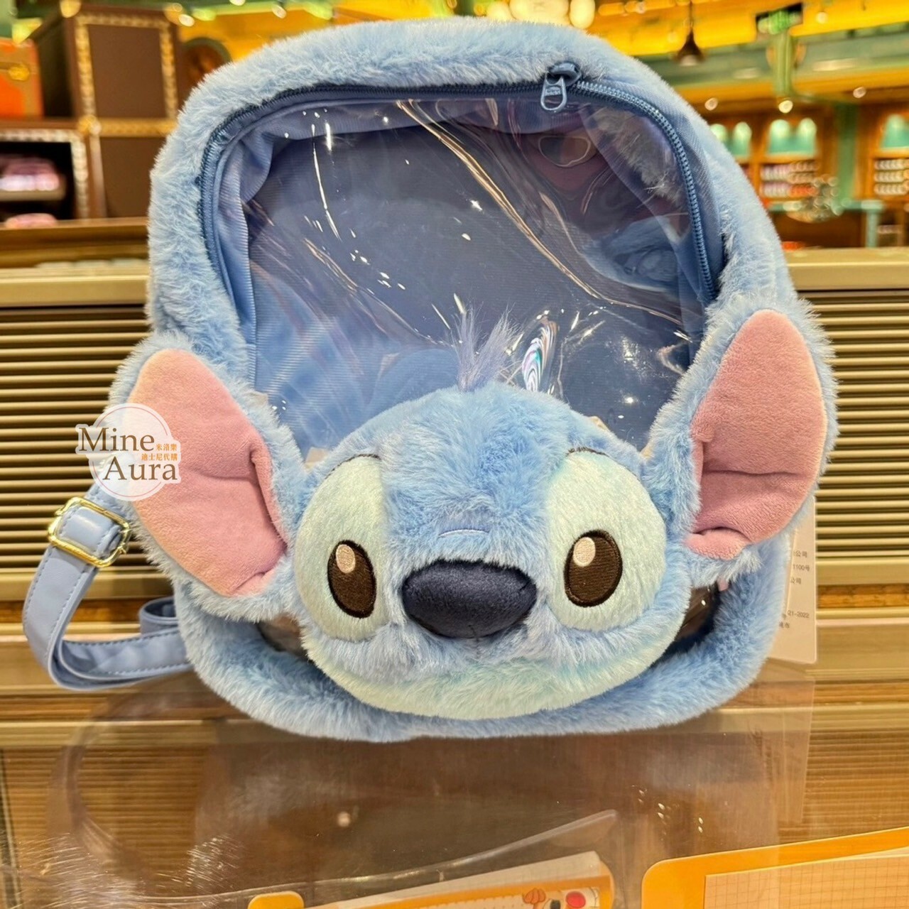 史迪奇 Stitch 絨毛 大頭造型 透明設計 後背包 星際寶貝 Lilo & Stitch -上海迪士尼樂園