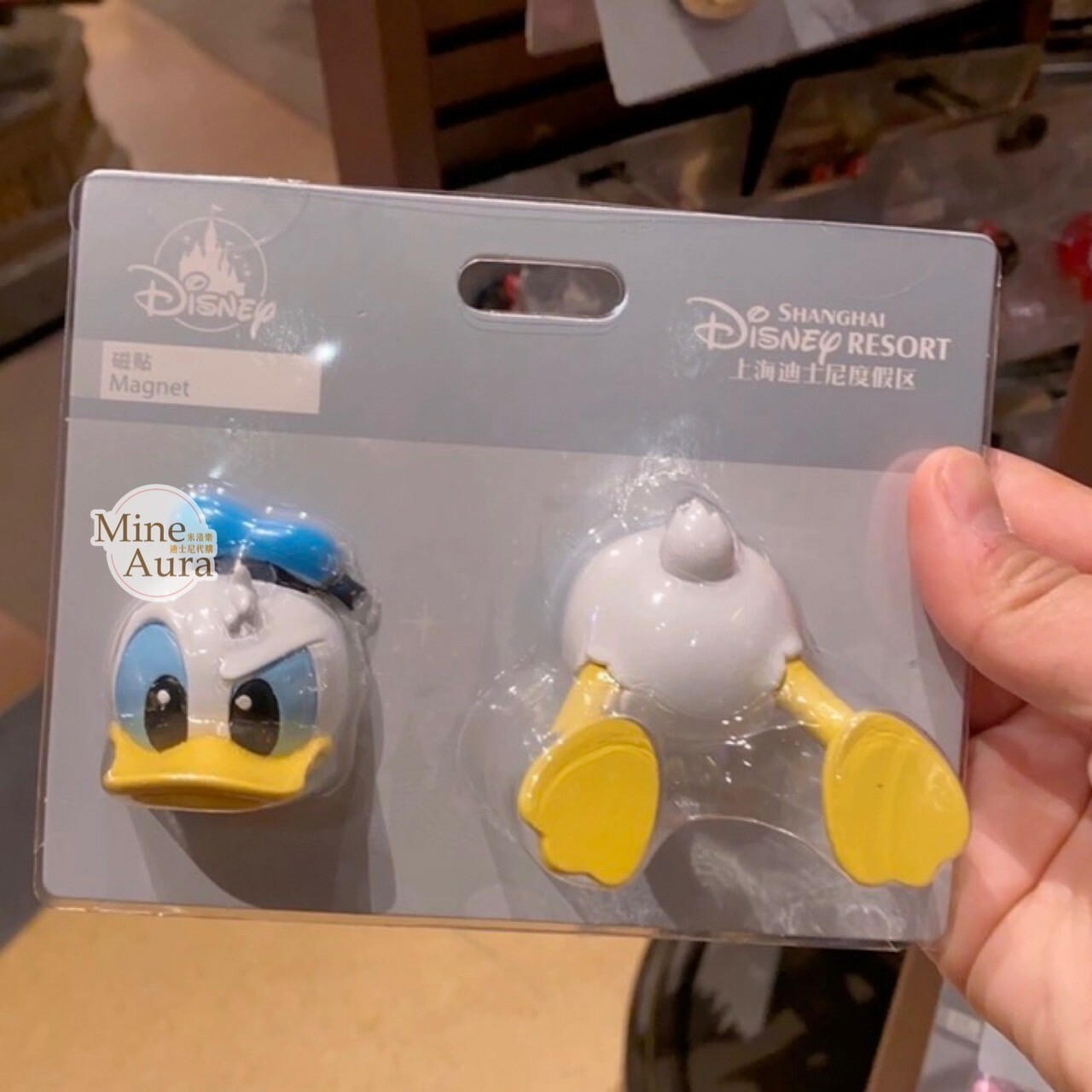 唐老鴨 Donald 大頭+屁屁 屁股 造型 磁鐵 2入組 -上海迪士尼樂園