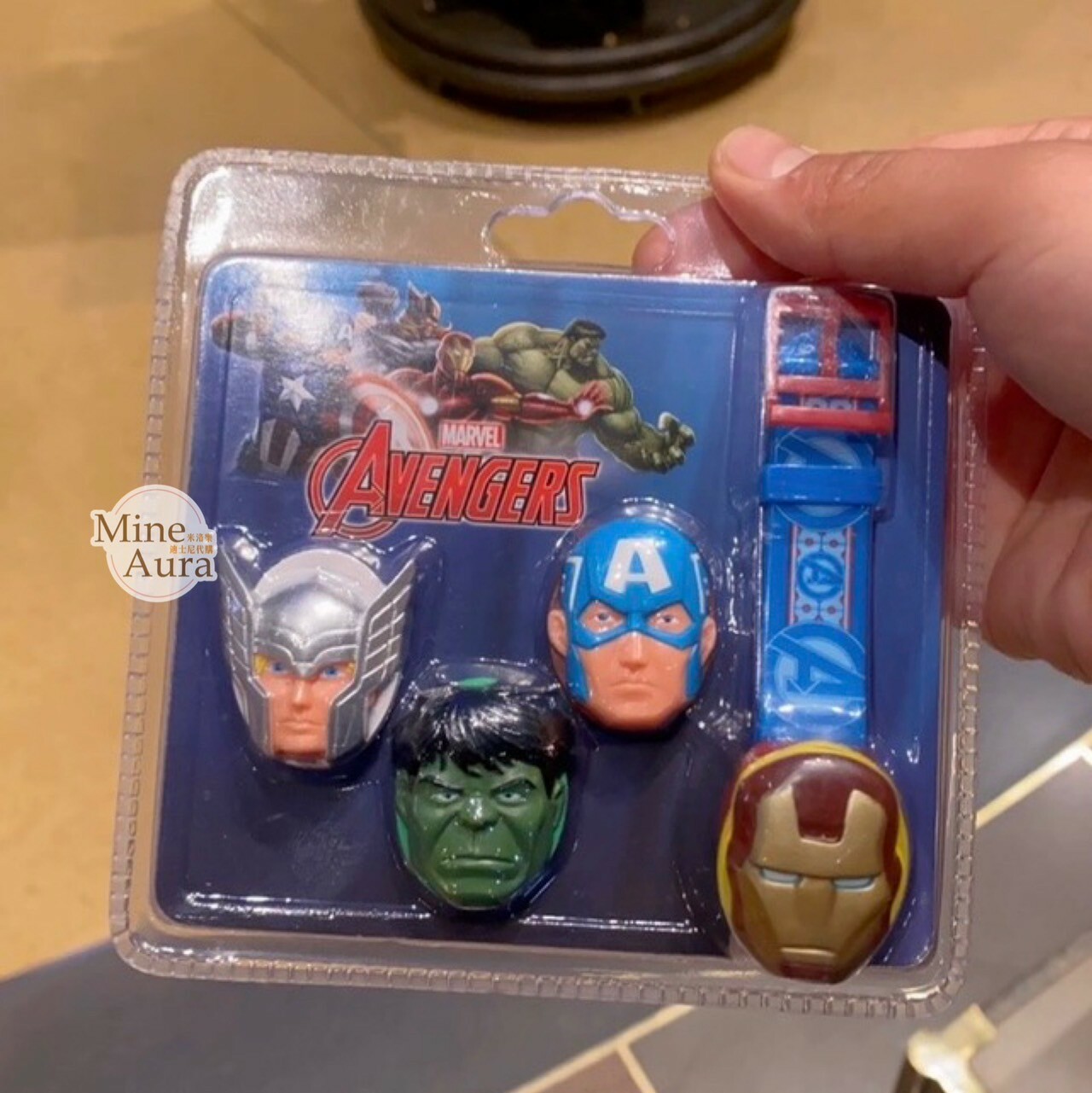 漫威 Marvel 大頭 造型 可換錶蓋 兒童 手錶 -上海迪士尼樂園