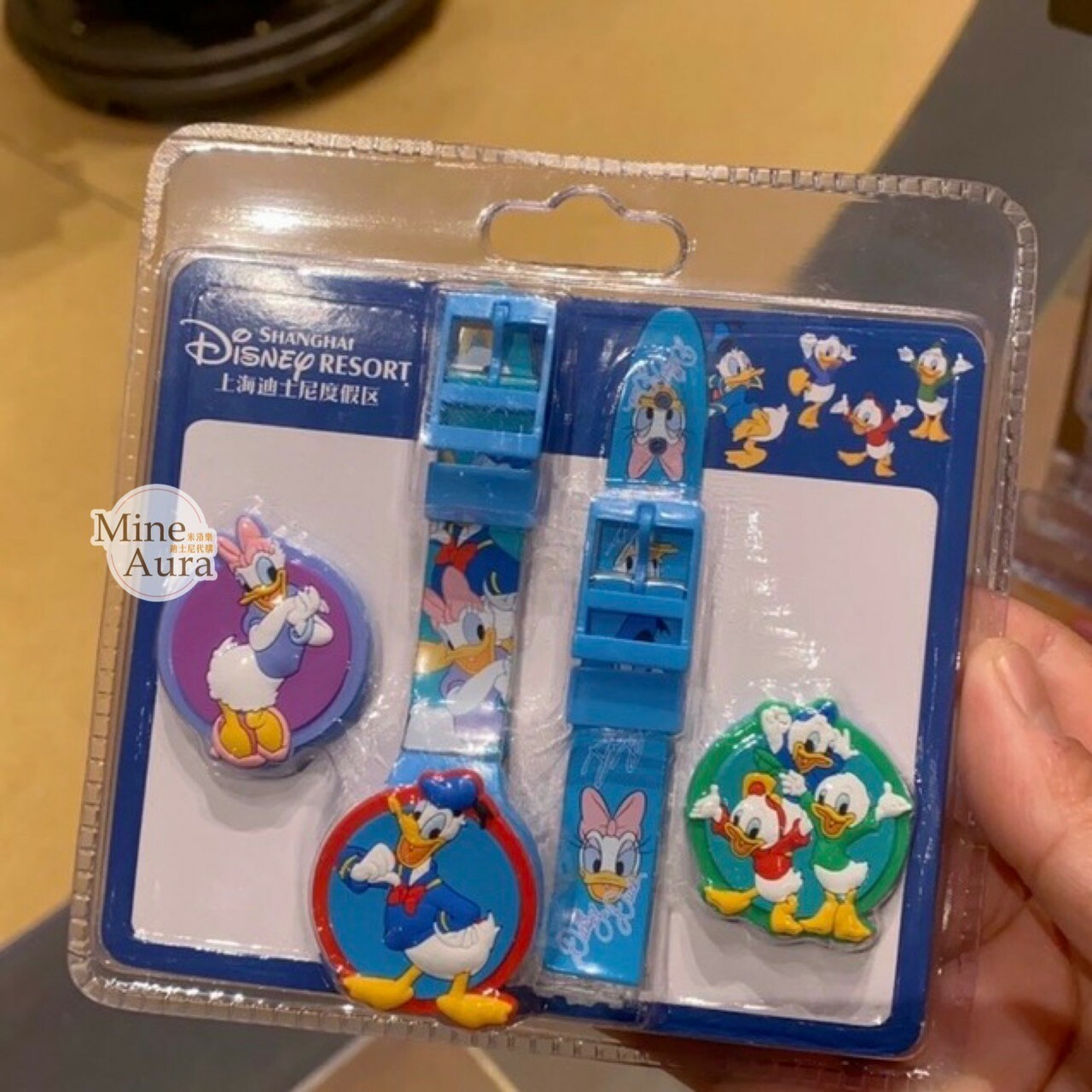 唐老鴨 Donald 黛西 Daisy 造型 可換錶蓋 兒童 手錶 -上海迪士尼樂園