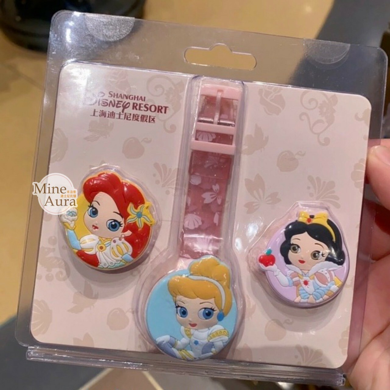 (限時特價) Q版 萌萌 公主系列 Princess Line 公主集合 造型 可換錶蓋 兒童 手錶 -上海迪士尼樂園