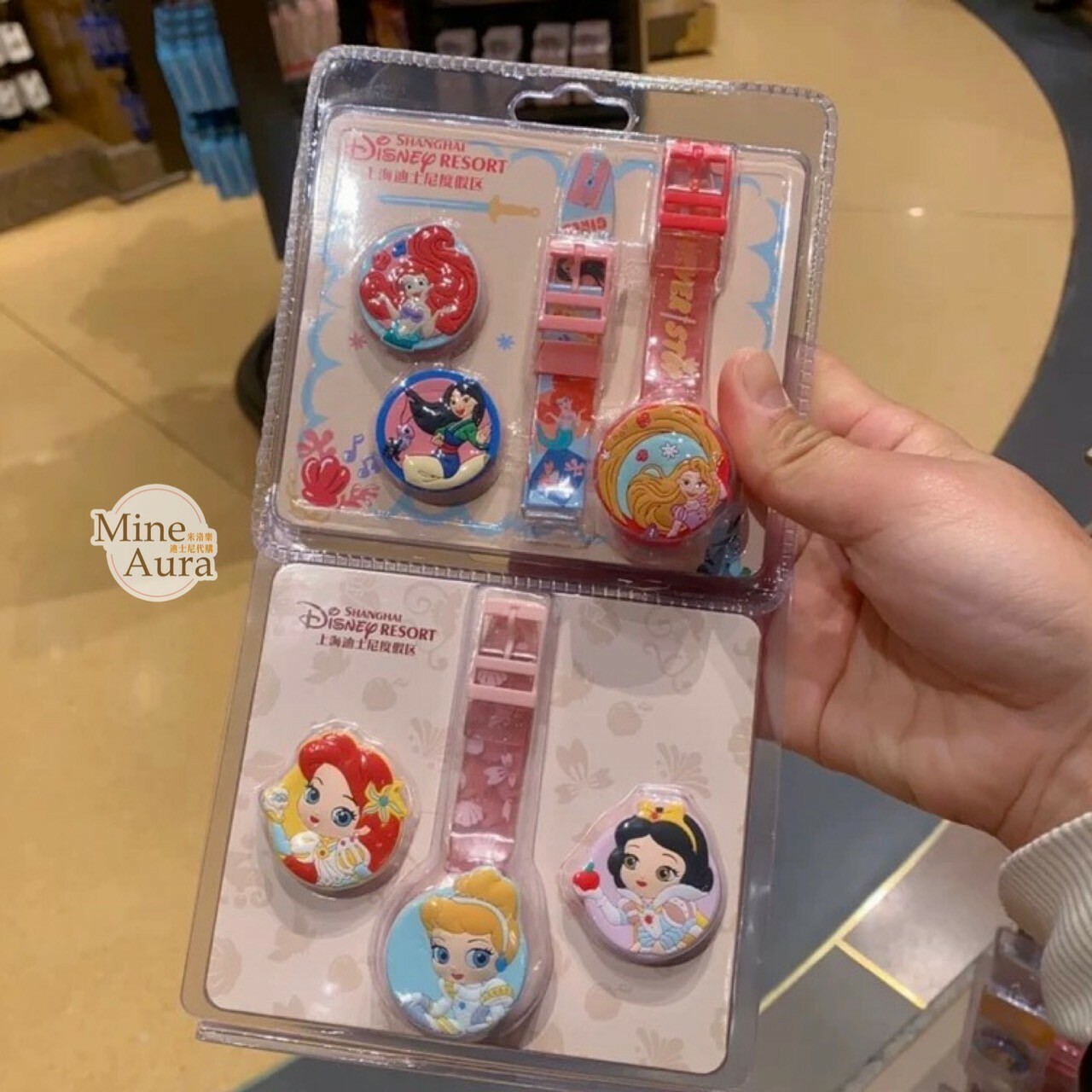 (限時特價) Q版 萌萌 公主系列 Princess Line 公主集合 造型 可換錶蓋 兒童 手錶 -上海迪士尼樂園