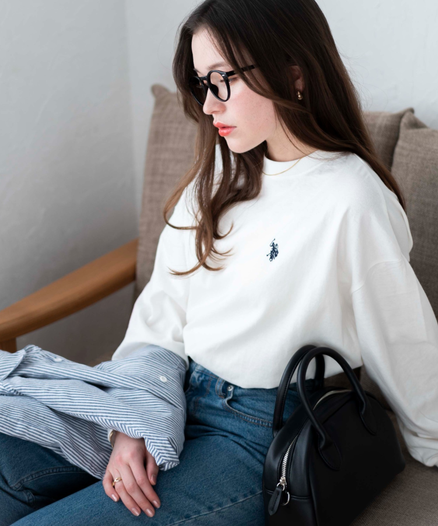 U.S. POLO ASSN. 小Logo薄長袖 白色 灰色 黑白條紋 黃白條紋 白底綠袖子 灰底藍袖子 白底黑袖子 寬鬆版型 7色/預購