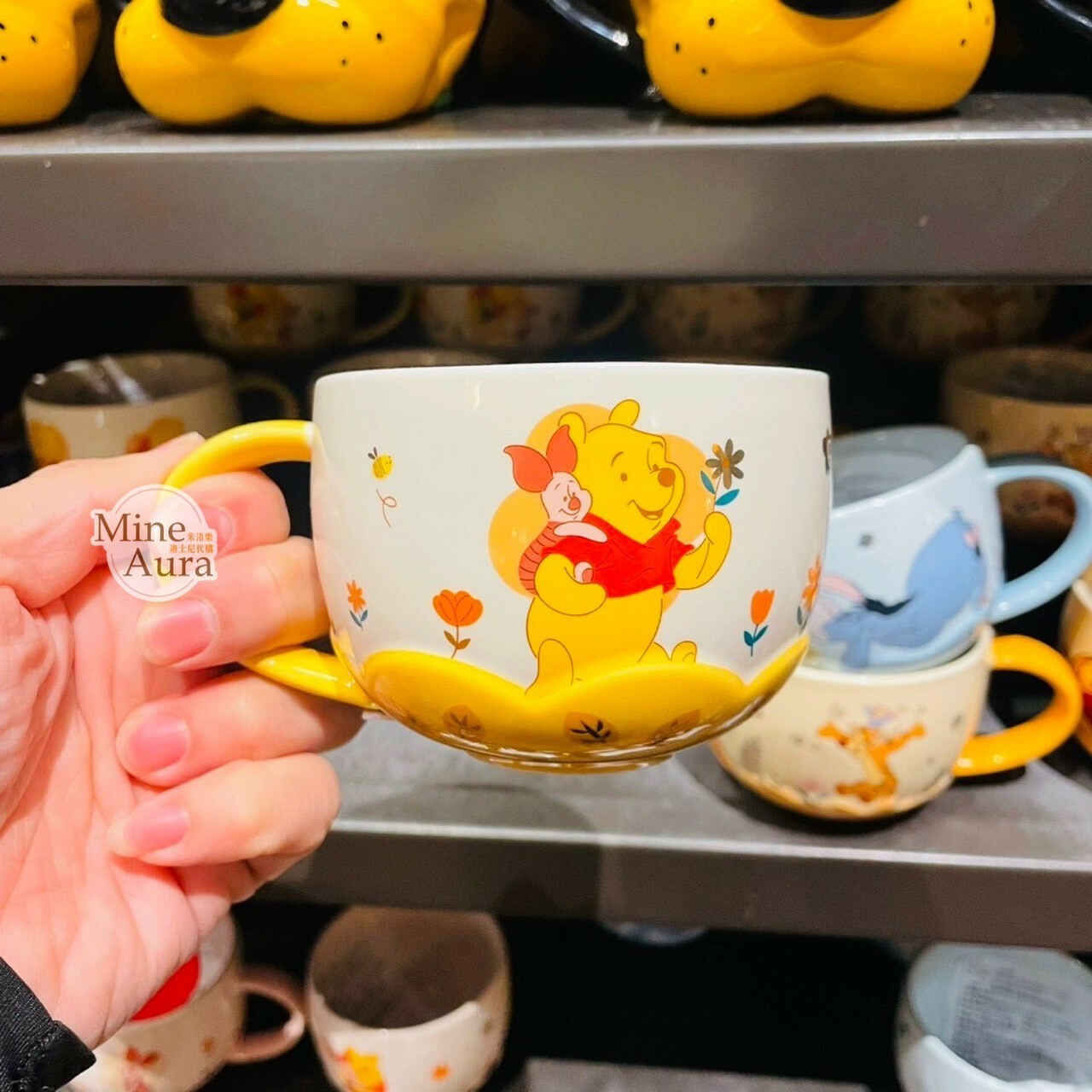 小熊維尼 Winnie the Pooh 揹 小豬 皮傑 piglet 圖案 馬克杯 水杯 -上海迪士尼樂園