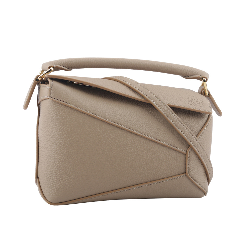 【LOEWE】Puzzle 拼圖粒面小牛皮手提/斜背兩用包(迷你)(沙色) A510P88X16 2150
