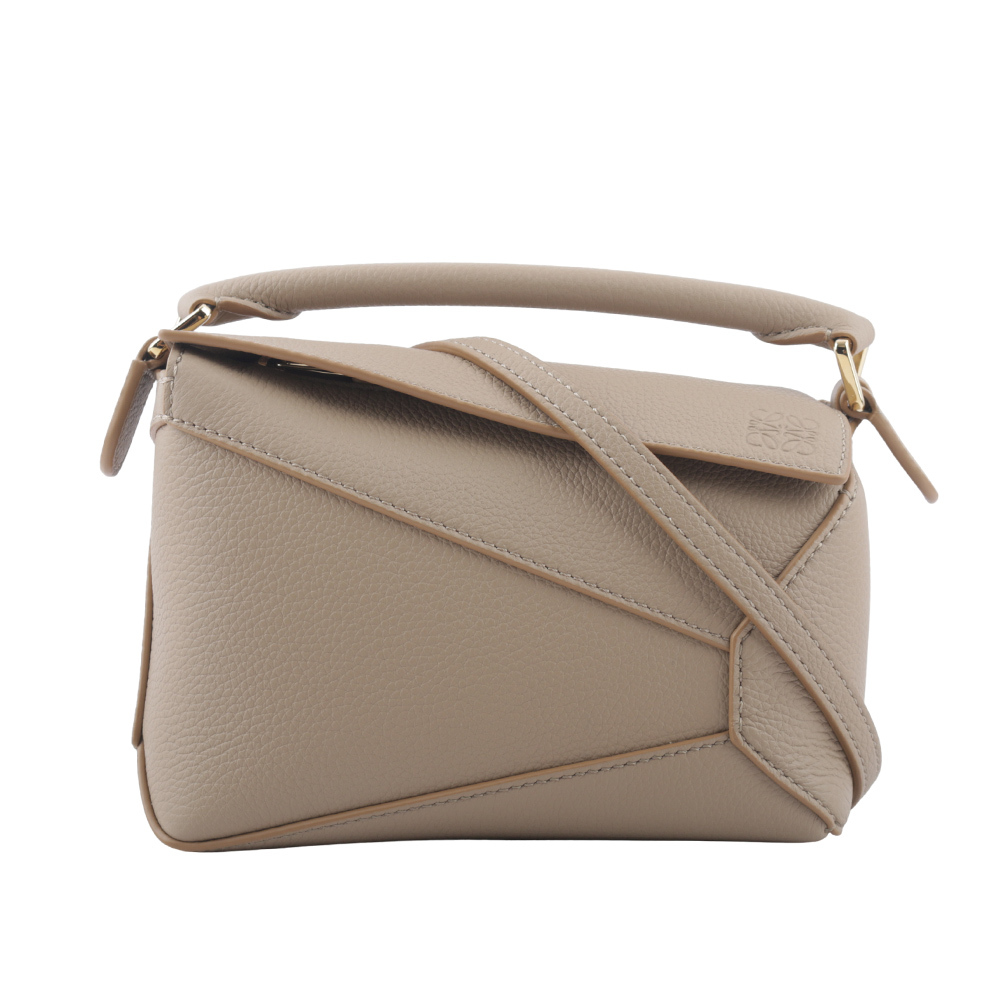 【LOEWE】Puzzle 拼圖粒面小牛皮手提/斜背兩用包(迷你)(沙色) A510P88X16 2150