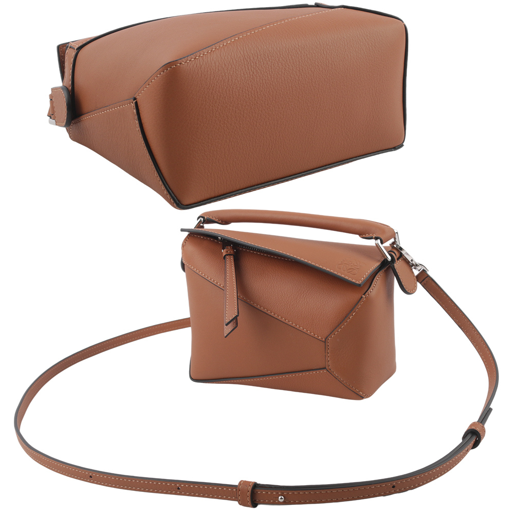 【LOEWE】Puzzle 拼圖經典小牛皮手提/斜背兩用包(迷你)(焦糖色) A510P88X26 2530