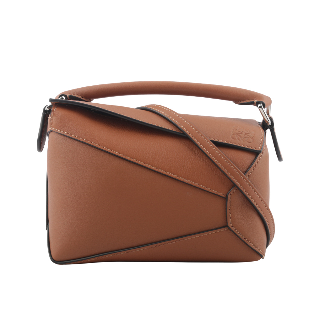 【LOEWE】Puzzle 拼圖經典小牛皮手提/斜背兩用包(迷你)(焦糖色) A510P88X26 2530