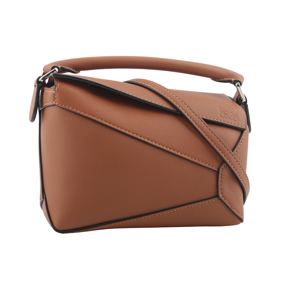 【LOEWE】Puzzle 拼圖經典小牛皮手提/斜背兩用包(迷你)(焦糖色) A510P88X26 2530