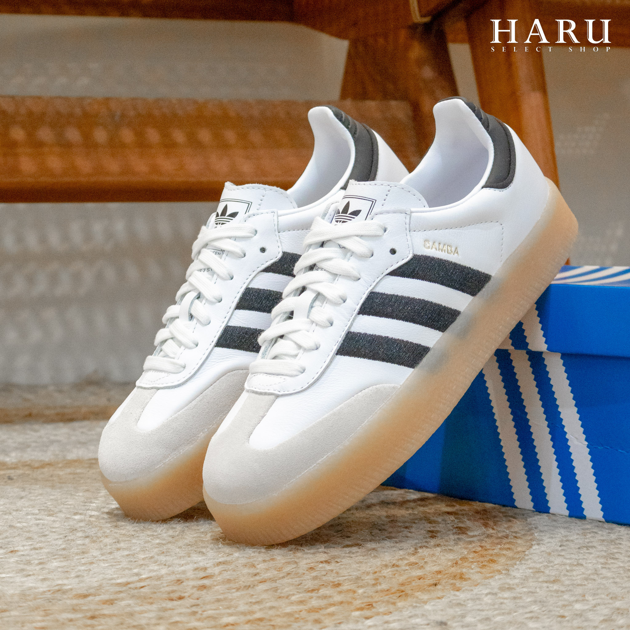 Adidas Sambae Sambae 2.0 Samba 德訓鞋 增高厚底 白黑 黑白 焦糖底 女生復古休閒鞋 ID0436 IG5744