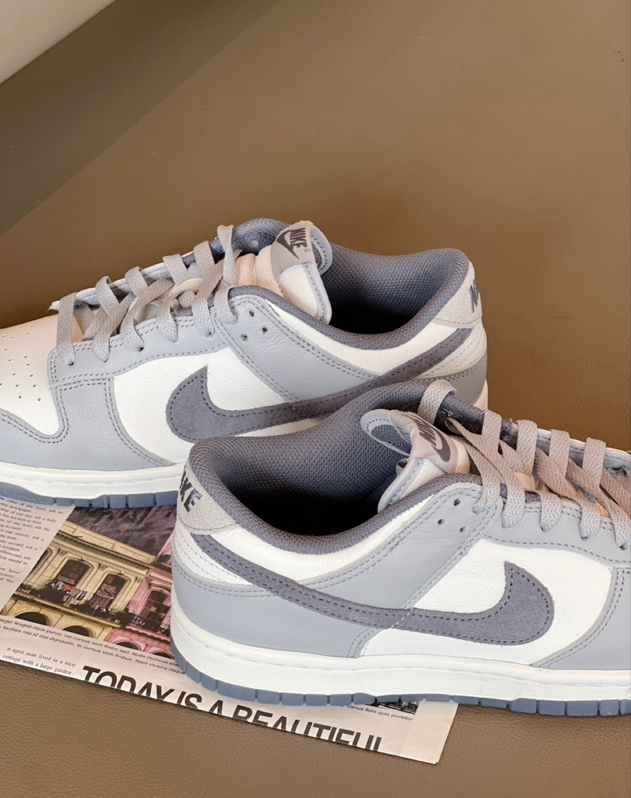 NIKE DUNK LOW 灰紫 莫蘭迪 麂皮 拼接 休閒鞋 男鞋 FJ4188-100