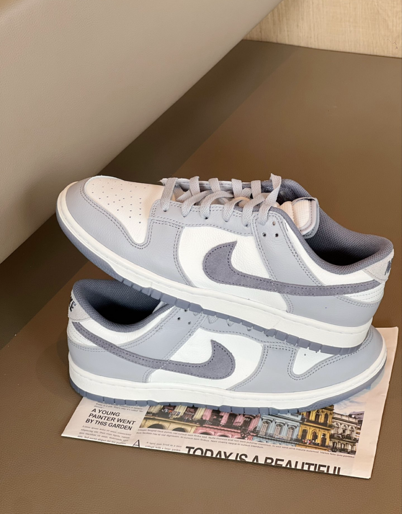 NIKE DUNK LOW 灰紫 莫蘭迪 麂皮 拼接 休閒鞋 男鞋 FJ4188-100