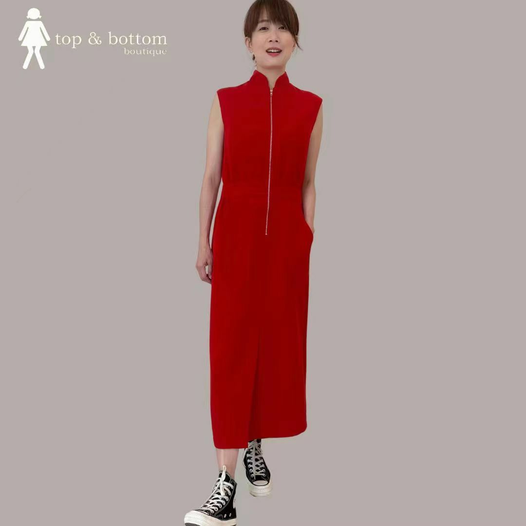 SLEEVELESS ZIPPED SLIT FRONT LONG DRESS