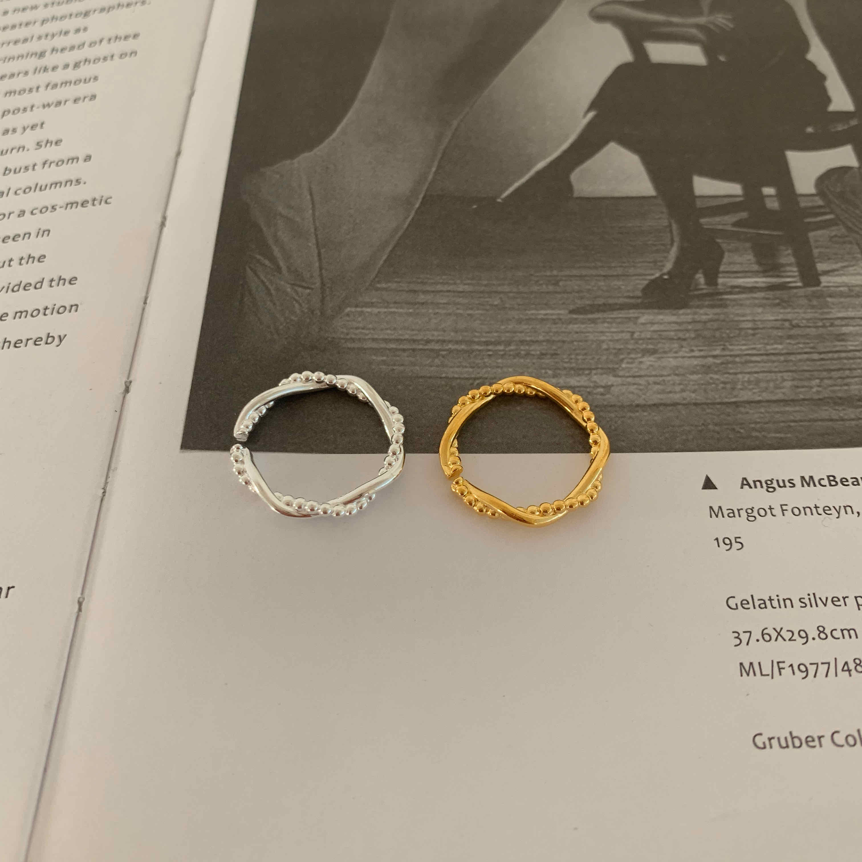 🇰🇷925 silver 雙層麻花戒指｜2 color