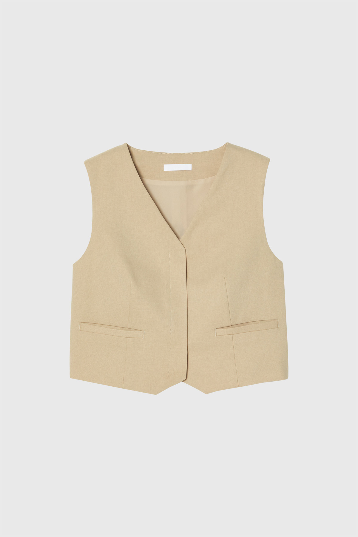 LANA V領短版背心  女（卡其）