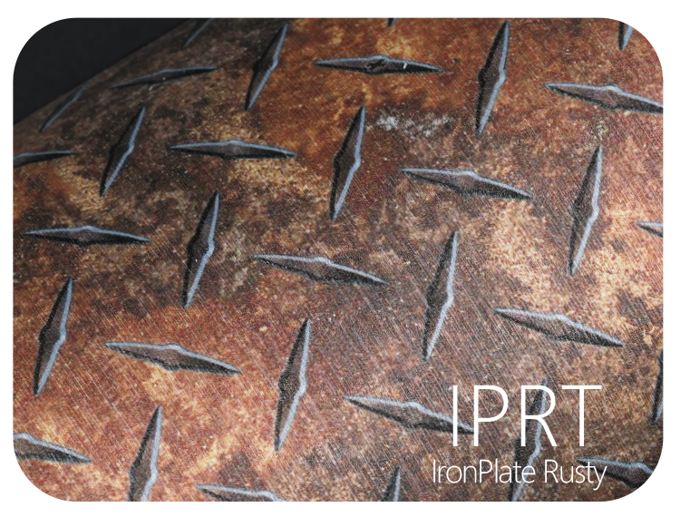 LIFE+GUARD IPRT IronPlate Rusty LIFE+GUARD WABU Wave Blue vinyl skin sample for 3C protective wraps