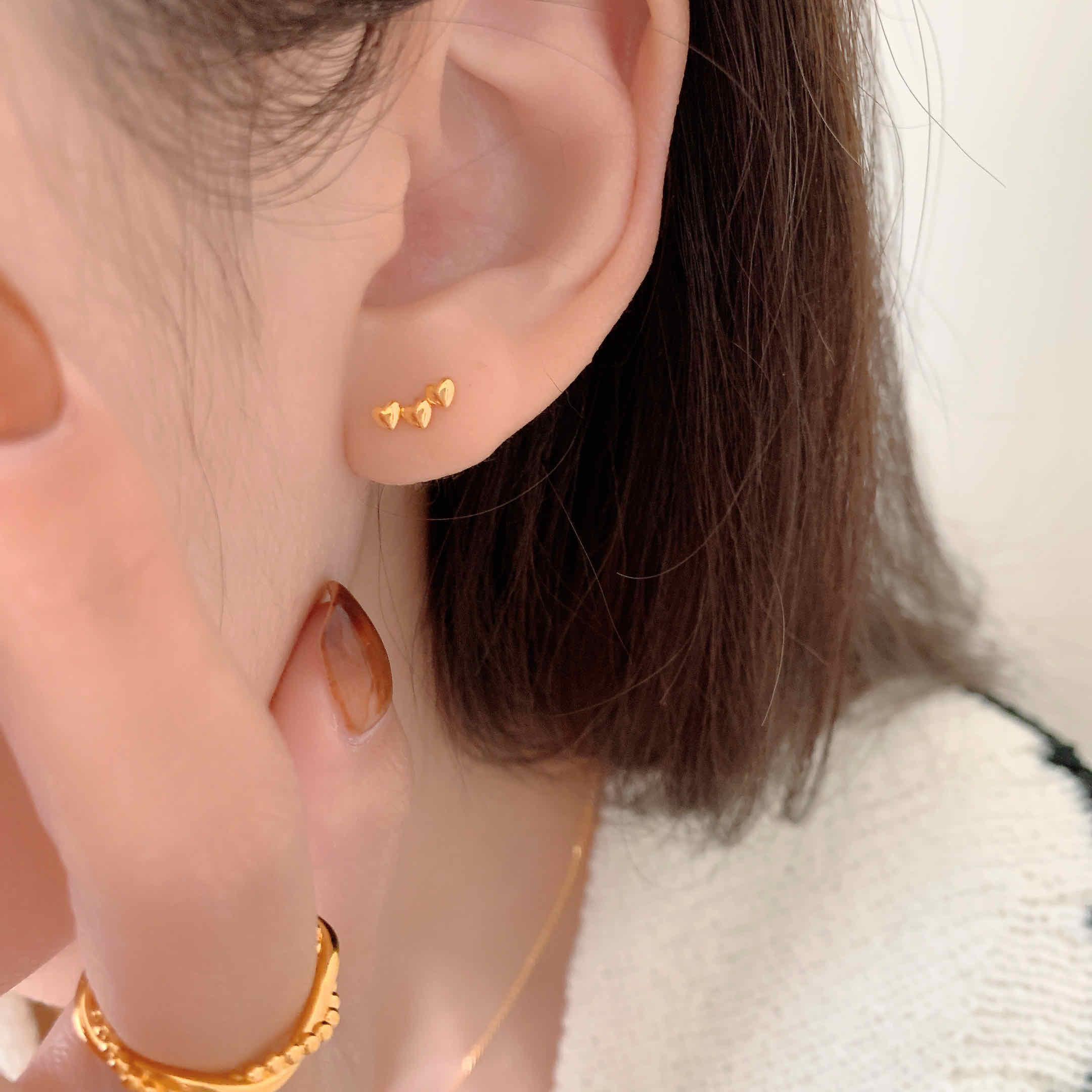 🇰🇷925 silver 愛心泡泡 耳環｜2 color