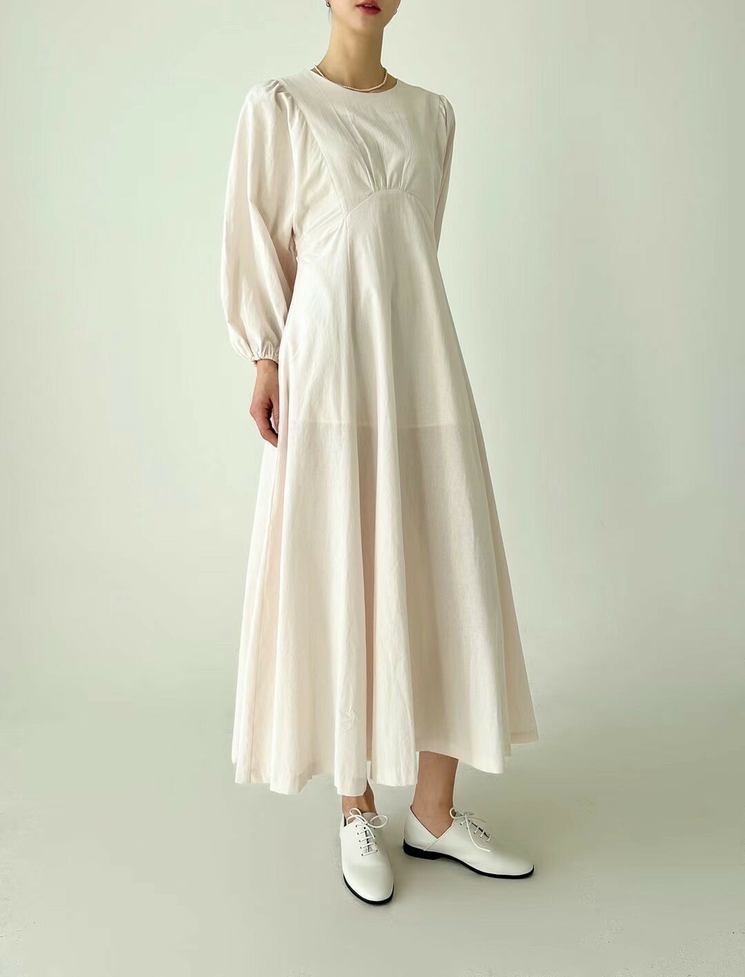 法式優雅泡泡袖洋裝