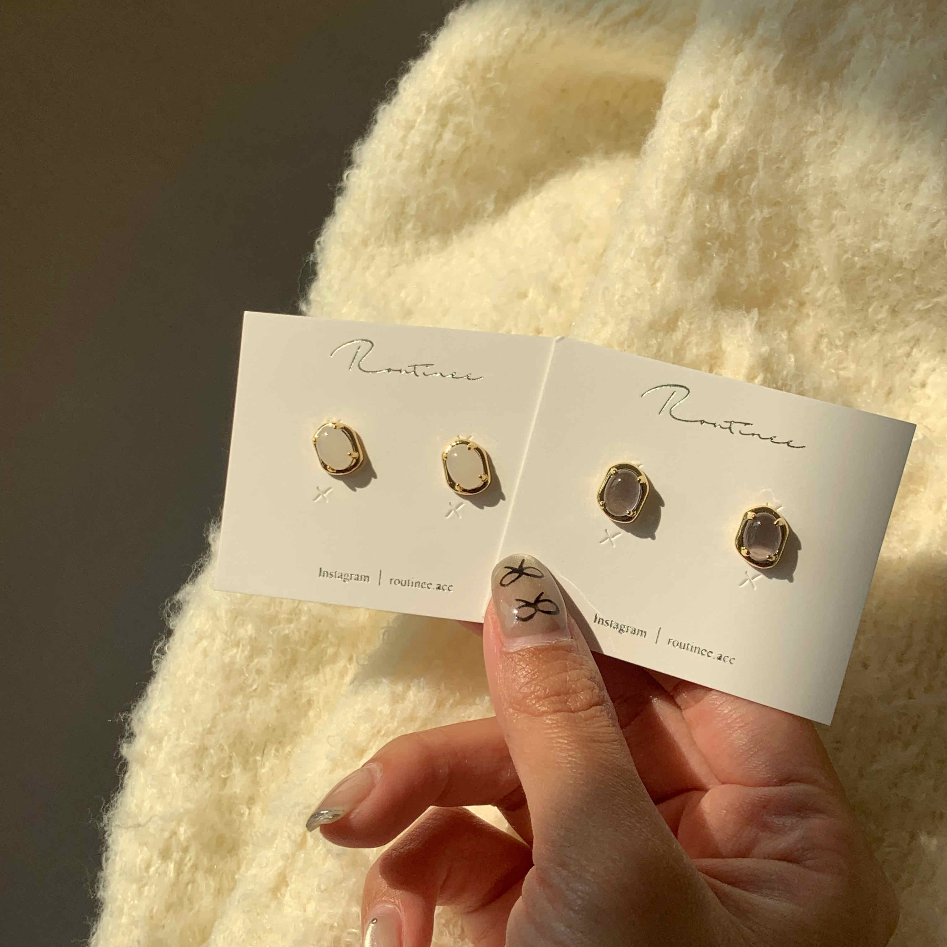 🇰🇷晶透寶石耳環｜2 color