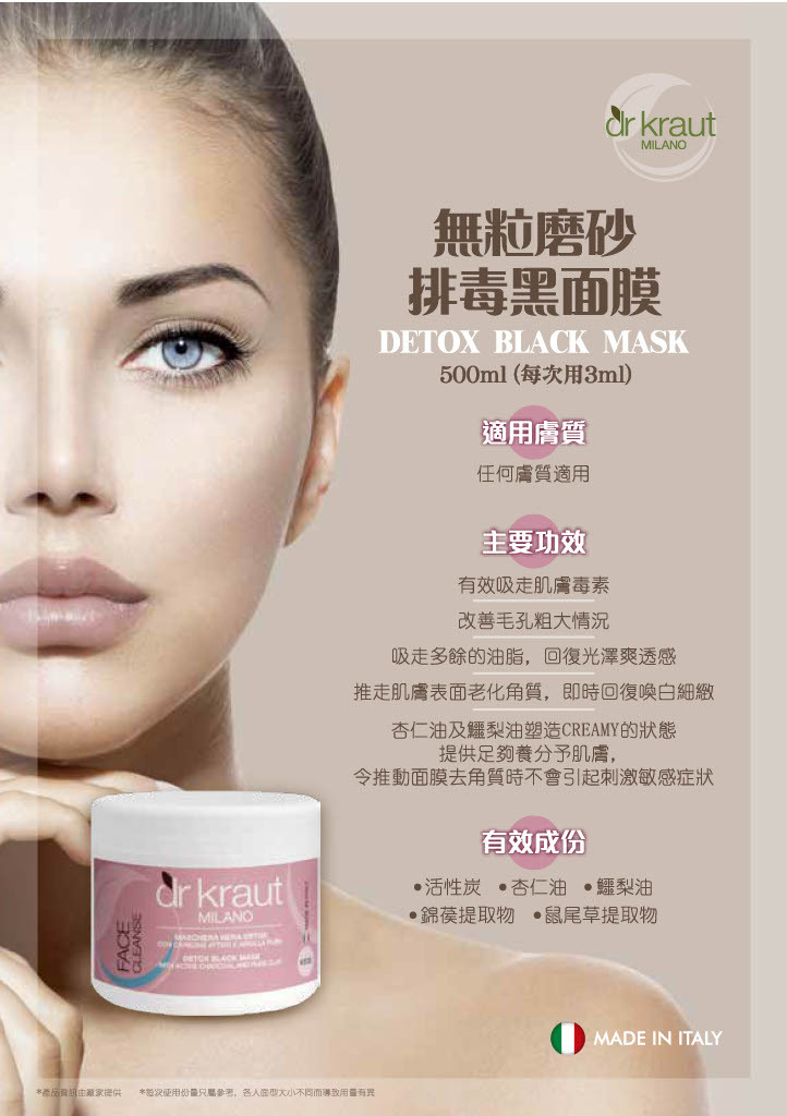 無粒磨砂排毒黑面膜