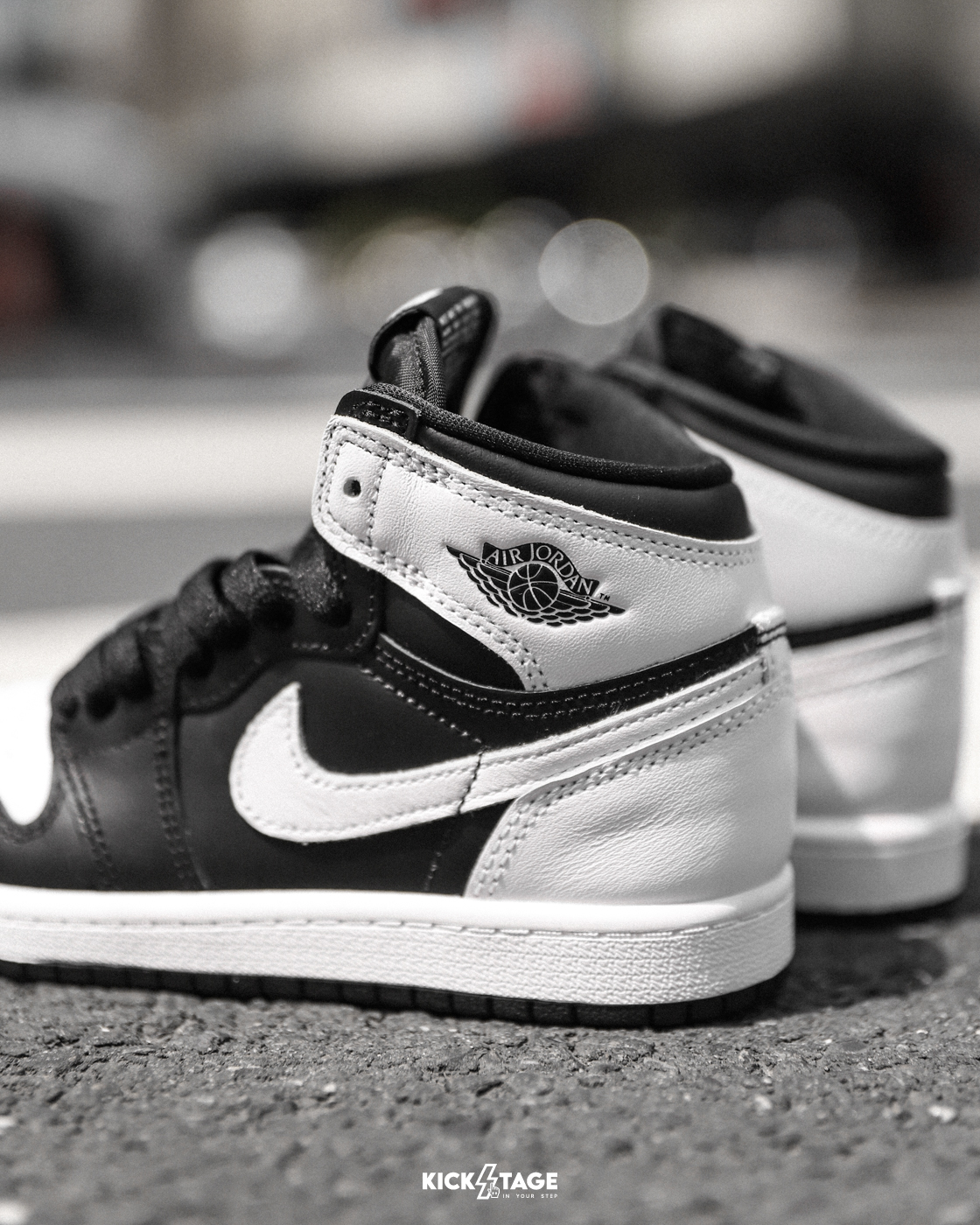 中童鞋NIKE JORDAN 1 RETRO B&W PS 黑白高筒經典休閒籃球鞋【FD1412-0