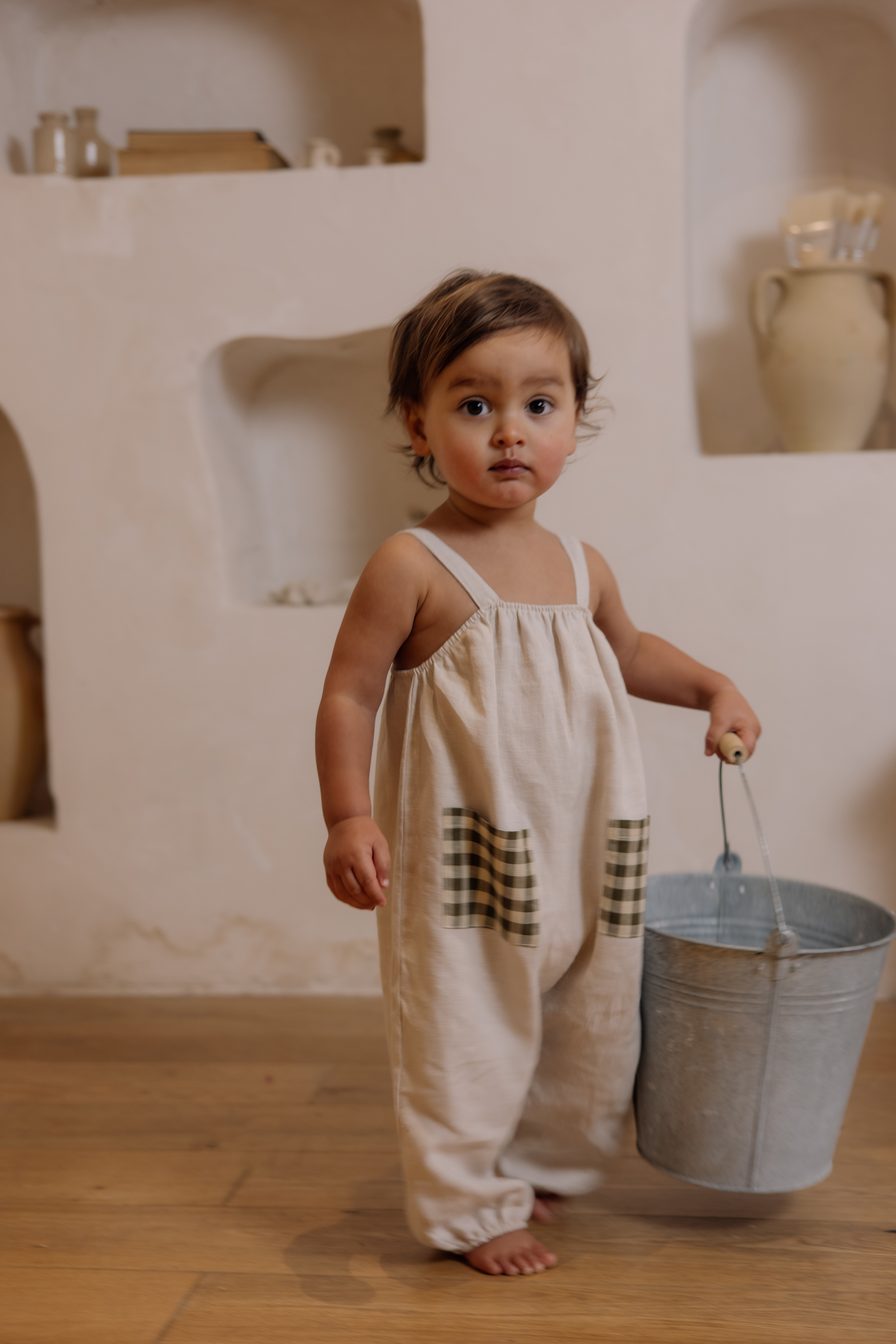 ORGANIC ZOO - 畫家吊帶褲Ceramic White Artisan Jumpsuit