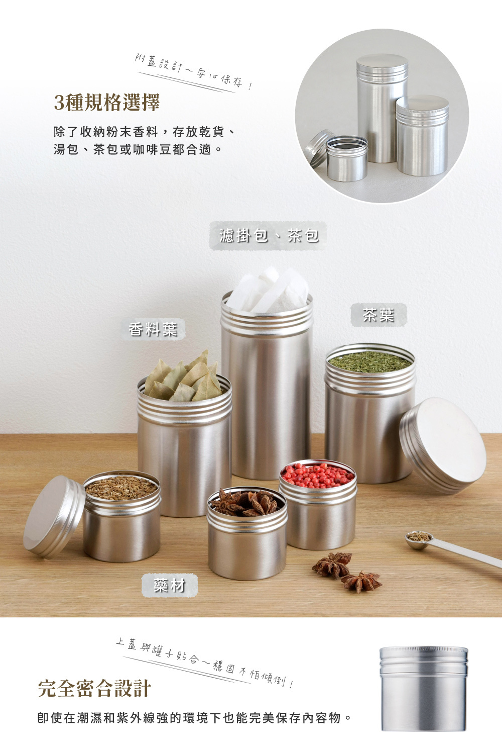 《家事問屋》日本製304不鏽鋼儲物保存罐(75ml)