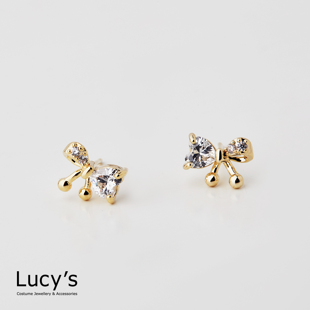 星塵鋯石蝴蝶 耳環 (三色) (113059/113060/113061)