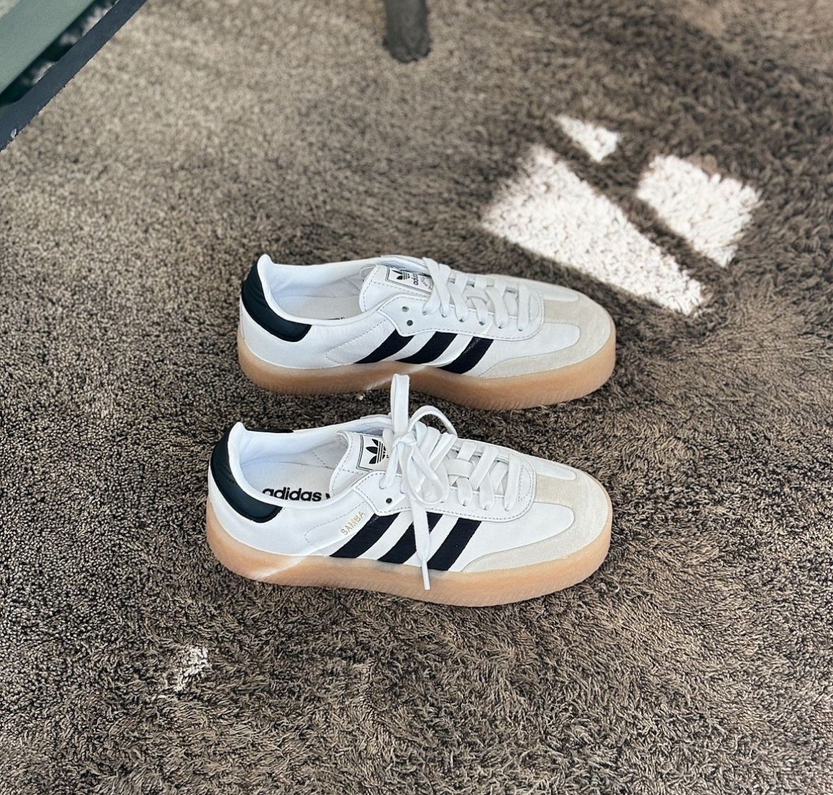 Adidas Originals Sambae 白色 黑條紋 德訓鞋 皮革 復古 厚底 焦糖底 IG5744/預購