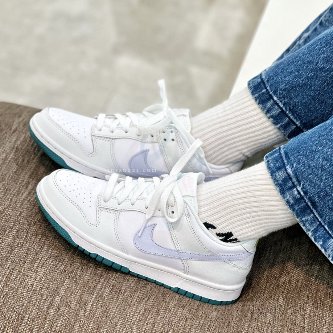 NIKE DUNK LOW GS WHITE GREY TEAL  白 莫蘭迪綠  大童 FD9911-101