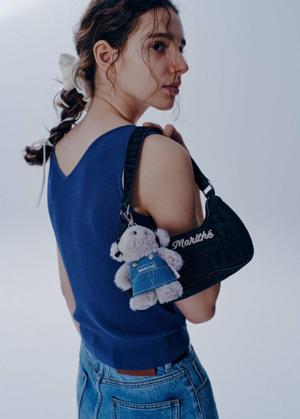 ショルダーバッグ・ポシェット Marithe + Francois Girbaud EMBROIDERY LOGO CORDUROY SHOULDER 韓國代購> MARITHE FRANCOIS GIRBAUD EMBROIDERY LOGO CORDURO