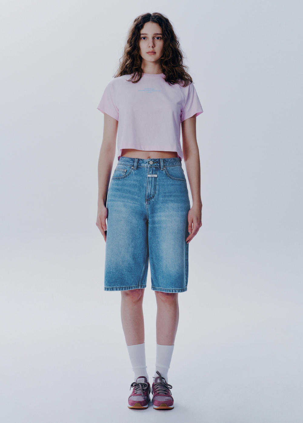 Marithe Francois Girbaud W LONG BERMUDA DENIM PANTS LIG