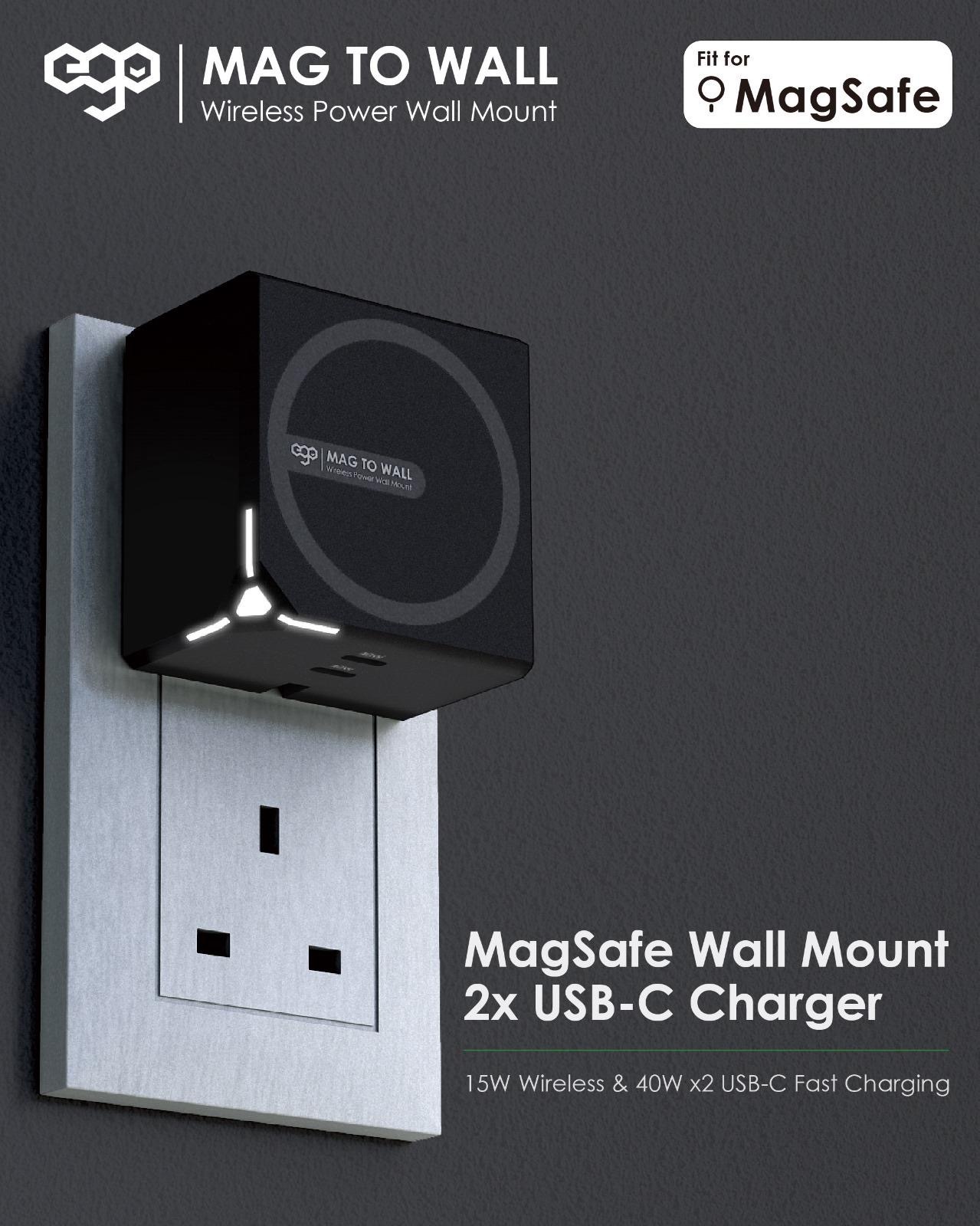 EGO MAG TO WALL 40W牆充PD快充Magsafe磁吸