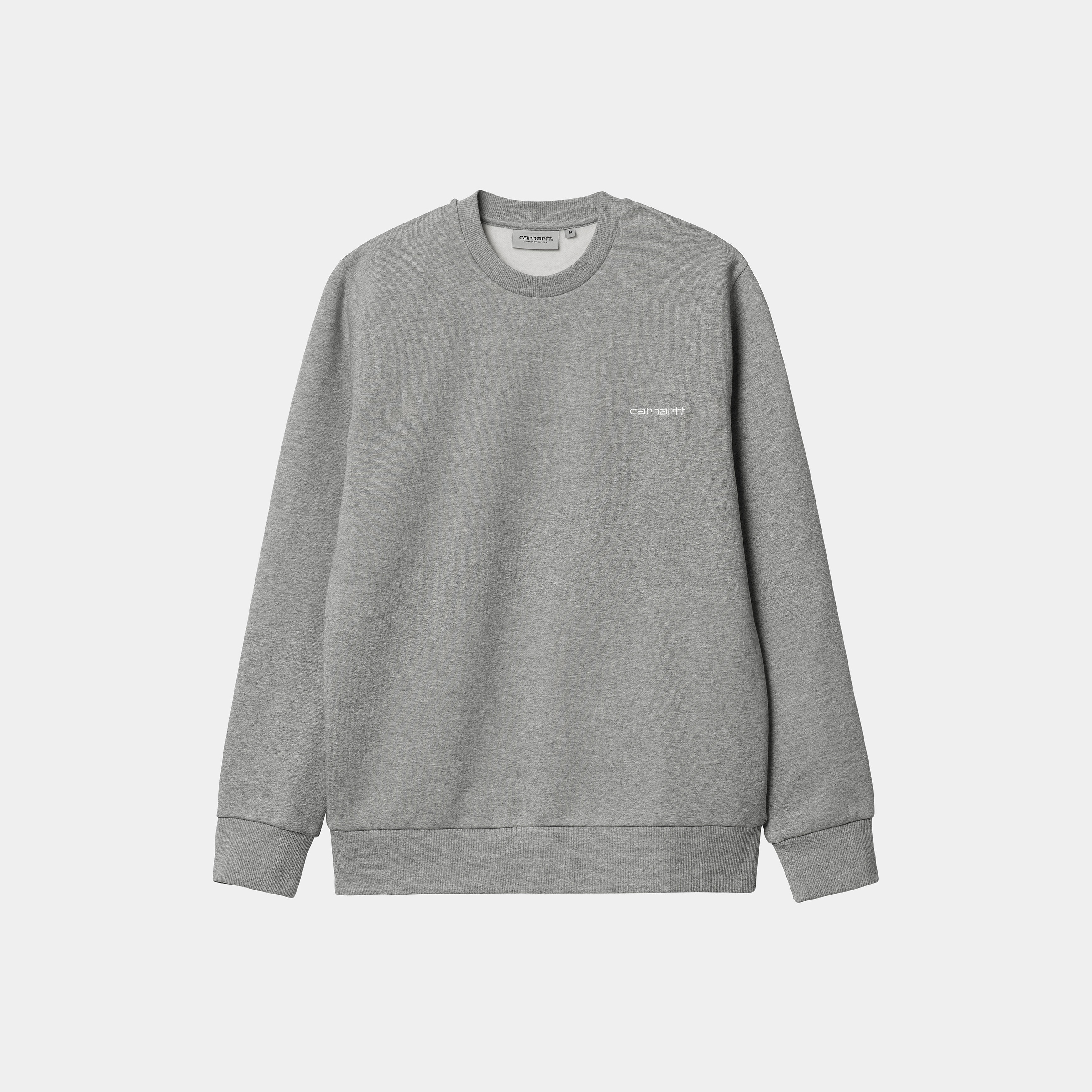 -(E17e01)-CARHARTT WIP SCRIPT EMBROIDERY SWEAT 小字 鋪棉衛衣 灰白-I033657_00D_XX