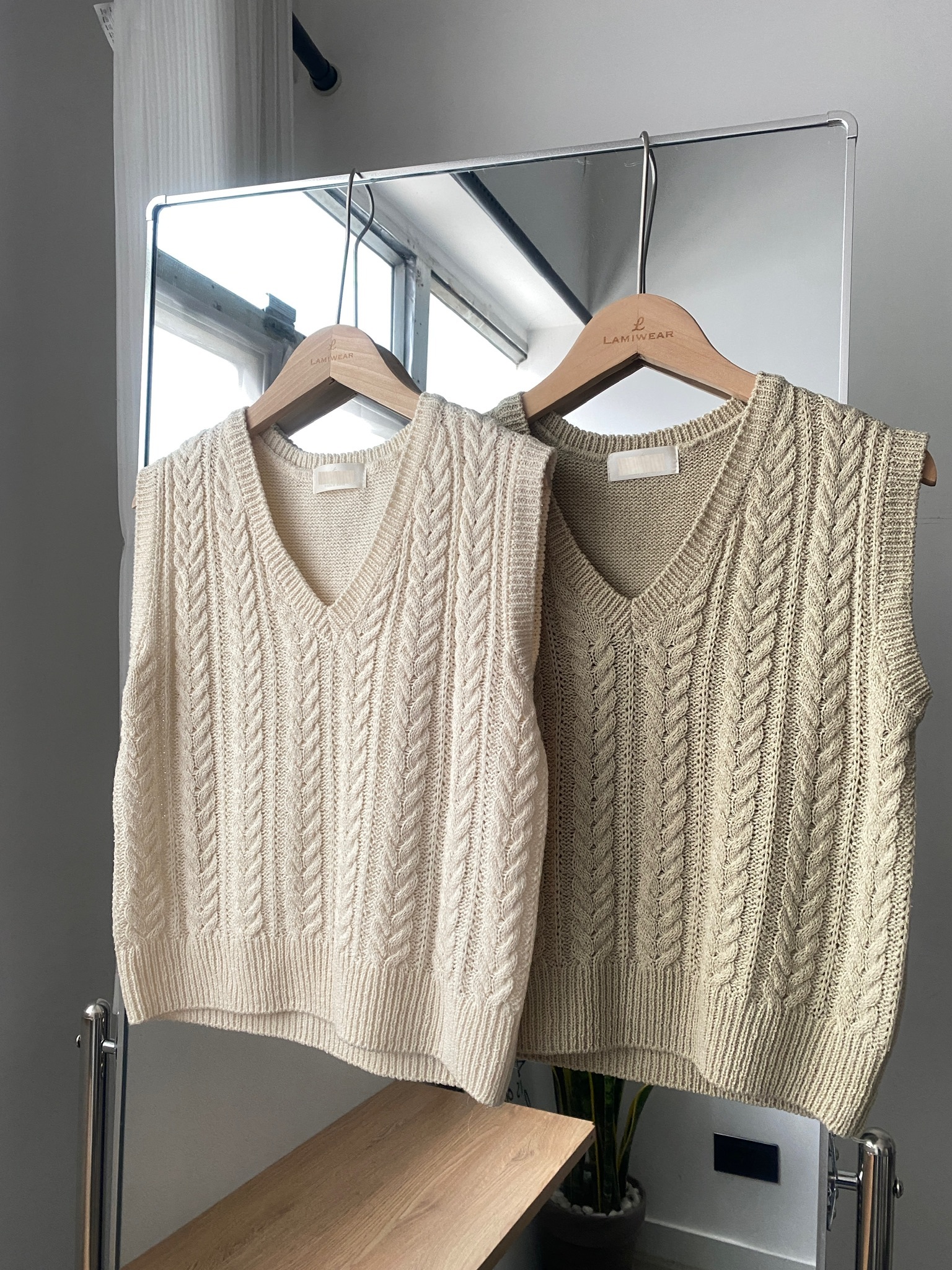 春款麻花針織背心